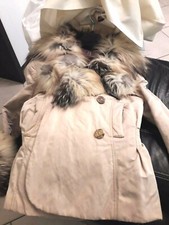 Emanuel Giacca Donna Giubbotto Cappotto taglia 44 Misto Lana con Pelliccia Volpe