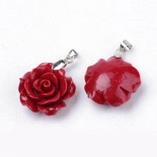 1pz ciondolo fiore in corallo