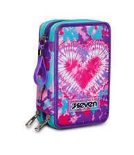 Seven Astuccio 3 Zip Trendy Heart Girl – Multicolore, Scuola e Tempo Libero