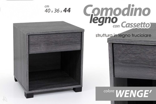 Comodino con cassetto legno - comodino, in