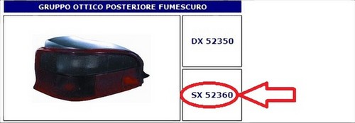 52360 fanale posteriore - fanale, sx