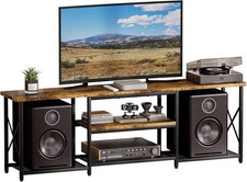 Mobile Porta TV basso con spazi Aperti, vintage nero per TV Fino a 70 Pollici