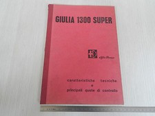 MANUALE ORIGINALE 1971 ALFA ROMEO GIULIA 1300 SUPER