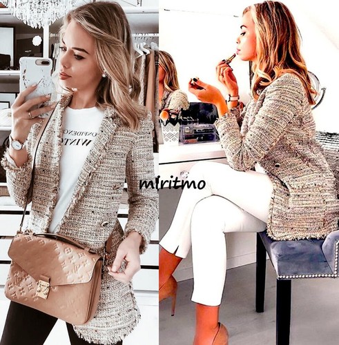 A566 zara coat blazer tweed - zara,