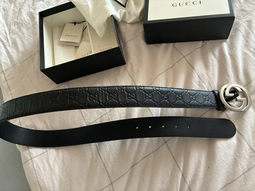 Cintura gucci nera argento - nera, 95