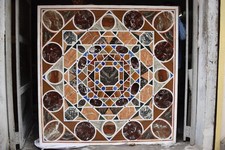 60" White Marble Marquetry