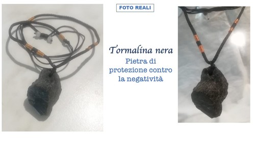 Pendente tormalina nera grezza - pendente,