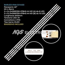 KIT 4 BARRE STRIP LED TV PANASONIC TX43GX555E, SVV430A52 , SVV430A78,VES430UNYL