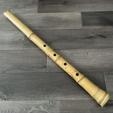 Shakuhachi Flauto Bambù 64cm 5 Fori Design Semplice Colore Naturale