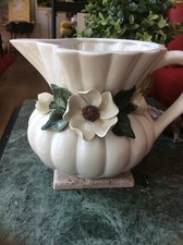 Antique MADE IN ITALY Capodimonte MAGNOLIA BLOSSOM Unique Pitcher