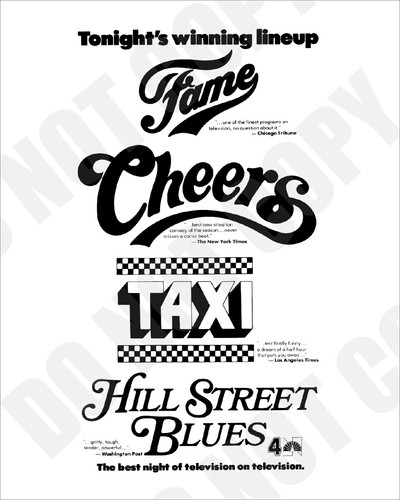 1982 nbc fame cheers taxi - taxi, hill