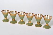 Set di 6 bicchieri da liquore vintage effetto granuloso dorato degli anni '60