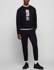 BOSS x Muhammad Ali - Maglione felpa uomo cotone stampato vestibilità regolare M-2XL