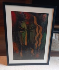 GIANDANTE X (Dante Pescò, Milano 1899-1984) Volto, opera anni '60,  encausto 