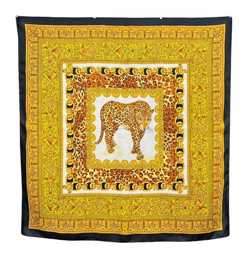 Sciarpa seta vintage leopardo