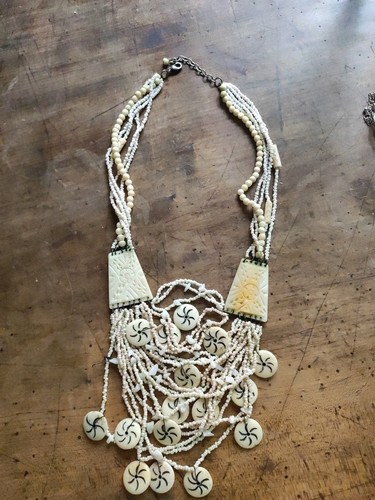 Collana osso perline - collana, e