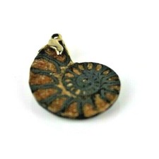 Ciondolo al Quarzo a forma di fossile VINTAGE conchiglia per collana bracciale