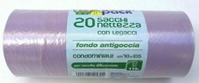 120 SACCHI BUSTE IMMONDIZIA SPAZZATURA 70X105 110LT VIOLA CONDOMINIALE MISTERPAC