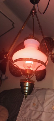 Lampadario antico oro bianco - e,