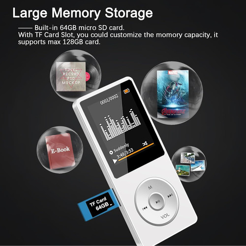 Lettore mp3 bluetooth 64gb - bluetooth,