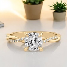 Cuscino fede nuziale diamante