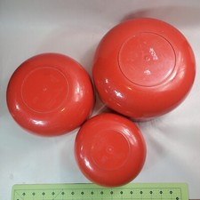 Servizio ciotole grandi plastica rossa Kartell ANNA CASTELLI FERRIERI vintage Italia *LEGGI*