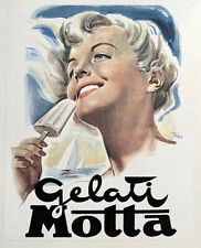 GELATI MOTTA POSTER PUBBLICITÀ VINTAGE anni '50 da collezione 70 x 50 cm NUOVO