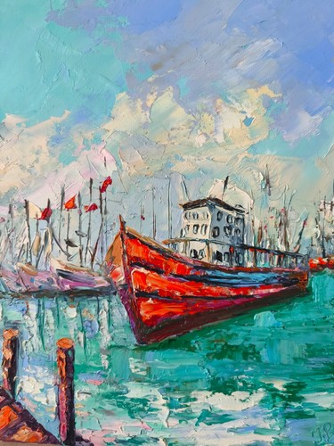 Dipinto olio paesaggio marino