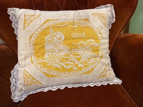 Antico cuscino ricamo mano - cuscino,