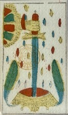 3 Carte Tarocchi Antiche Spade- 3 Antique Tarot Cards Swords - F. Solesio 1840