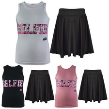 Gilet E Gonna Stampa Splash Per Ragazze Dai 5 Ai 13 Anni Moda Trendy Due Pezzi