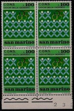 San Marino 1973 Giochi Olimpici Giovanili Sport Anelli Olimpici e Atleti Stilizzati Bl 4