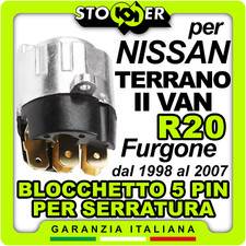 Blocchetto Serratura Cilindretto Bloccasterzo per NISSAN TERRAANO II VAN 5 PIN