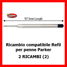 Refil - 2 Ricambi compatibilI per Penna a sfera PARKER ink NERO punta  F