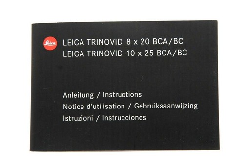 Istruzioni leica trinovid 8x20 - istruzioni,