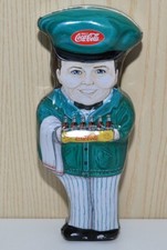 Scatola Latta Coca Cola bianco verde uomo delle consegne con cappello  1999