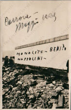 1929 CARRARA trasporto Monolite Benito Mussolini su ferrovia Massa Fotografia