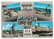 GELA (CL)+° - Saluti da.... con 5 vedute panoramiche-viaggiata- in buone condiz.
