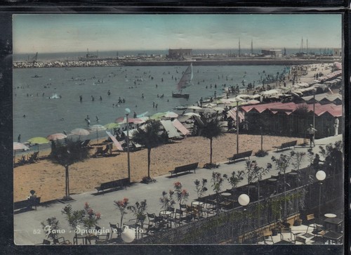 Cartolina fano spiaggia - cartolina,