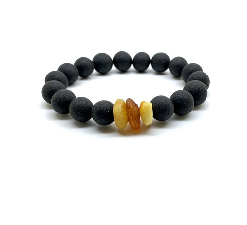 Bracciale ambra rotondo - bracciale,