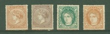 INDIE SPAGNOLE 1869/1870 4 VALORI NUOVI MLH* (636)