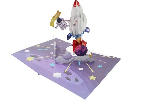 Spazio razzo pop - 3d, card