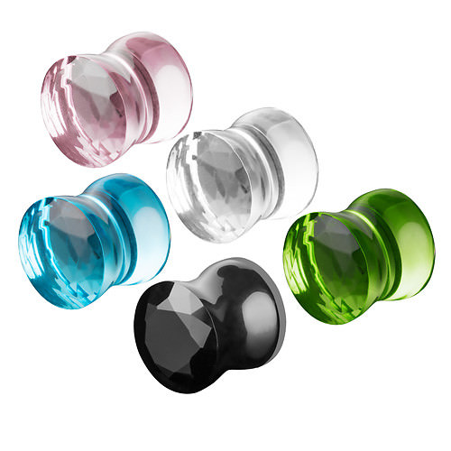 Flesh tunnel vetro pyrex plug - vetro,