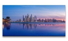 Quadro su tela 120x60 cm panorama Dubai grattacielo mare skyline aurora
