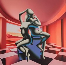 Kostabi Mark - 51x49 Abbraccio senza tempo - serigrafia a colori su carta