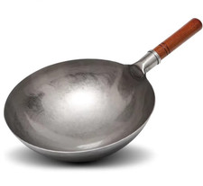 Wok in ferro martellato a mano