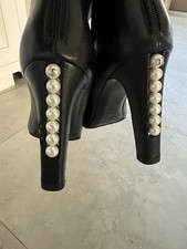 Stivali Chanel con accenti di perla stivali scarpe taglia 39 - 9
