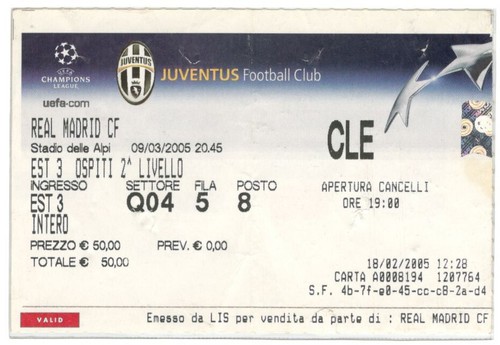 Biglietto juventus real madrid - biglietto,