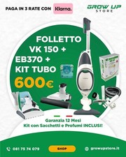 NUOVO VORWERK FOLLETTO VK 150 + BATTITORE EB 370 371 + SACCHETTI KIT ACCESSORI 