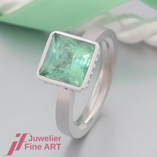 Anello topazio verde - 1,